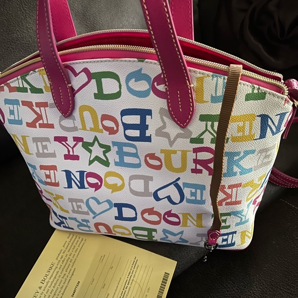 Dooney & Bourke Zip Zip Doodle Rainbow Satchel - Picture 9 of 16